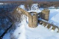 Ancient Russian fortress in Koporye, February day Royalty Free Stock Photo