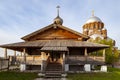 Ancient Russian wooden church of the Orthodox Church. A wooden temple on the island of Sviyazhsk which stands on the great Volga r Royalty Free Stock Photo