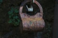 Ancient rusted metal lock