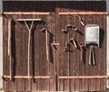 Ancient rusty agricultural hand tools