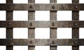 Ancient rusty grunge metal bars isolated