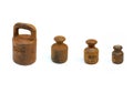Ancient rusty various types weights