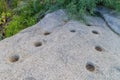 Ancient sacred site near Cafayate, Argentina. Holes in the rock represent stars of constellation Royalty Free Stock Photo