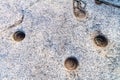 Ancient sacred site near Cafayate, Argentina. Holes in the rock represent stars of constellations. This is a southern