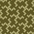 Ancient sacred symbol of the Balinese swastika. Seamless knitted wool pattern