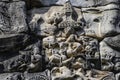 Ancient sandstone carvings in Prasat Hin Phimai Ancient Khmer castle Located in the historical park, Phimai District