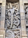 Ancient sandstone God sculpture at kailasanathar temple in Kancheepuram, Tamil Nadu