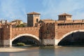 Verona Italy - Scaligero Bridge of Castelvecchio Royalty Free Stock Photo