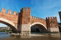 Verona Italy - Scaligero Bridge of Castelvecchio Royalty Free Stock Photo