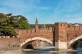 Scaligero Bridge of Castelvecchio in Verona Veneto Italy Royalty Free Stock Photo