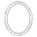 Ancient Scandinavian design. Frame drawn in Celtic-Scandinavian style, with runes Royalty Free Stock Photo