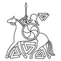 Ancient Scandinavian God Odin, God Odin on horse Sleipnir. Illustration of Norse mythology Royalty Free Stock Photo