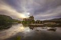 Ancient Scottish medieval buildings and beautiful landscape of traditional nature. Royalty Free Stock Photo