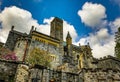 Ancient Scottish medieval buildings and beautiful landscape of traditional nature. Royalty Free Stock Photo