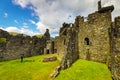 Ancient Scottish medieval buildings and beautiful landscape of traditional nature.