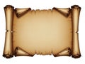 Ancient scroll isolated on white background Royalty Free Stock Photo
