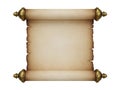 Ancient scroll isolated on white background Royalty Free Stock Photo