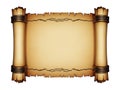 Ancient scroll isolated on white background Royalty Free Stock Photo