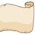 Ancient scroll from left side in cartoon style, Vector Illustration