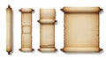 Ancient scrolls isolated on white background Royalty Free Stock Photo