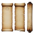 Ancient scrolls isolated on white background Royalty Free Stock Photo