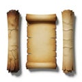 Ancient scrolls isolated on white background Royalty Free Stock Photo