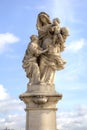 Ancient sculpture on the Charles Bridge. Prague. Saint Anne - th Royalty Free Stock Photo