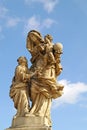 Ancient sculpture on the Charles Bridge. Prague. Saint Anne - th Royalty Free Stock Photo