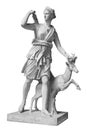 Ancient sculpture Diana Artemis. Goddess of of the moon, wildlife, nature and hunting. Classic white marble statuette