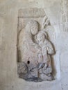 Ancient sculpture of Mother and Child, in St. John The Baptist church at Inglesham, Wiltshire, an ancient unmodernised
