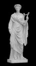 Ancient sculpture of muse. Statue woman with lyre isolated photo with clipping path Royalty Free Stock Photo