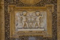 ROMA, ITALY - JULY 2017: Ancient sculpture paintings on a fragment of the wall in the Villa Doria-Pamphili in Rome, Italy Royalty Free Stock Photo
