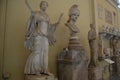 Ancient sculptures inside Vatican museum, Italy
