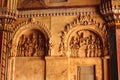 Ancient sculpures in the thanjavur maratha palace darbhar hall Royalty Free Stock Photo