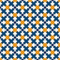 Ancient seamless pattern. Oriental tracery window ornament. Arabesque mosaic surface print. Repeated crosses motif