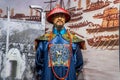 Ancient Senior Chinese officials dressing with they costumes of Qing Dynasty in Jiangnan Imperial Examination Centre North, near