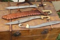 Ancient sharp weapons knives swords medieval or Roman