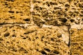 Ancient shell stones in the wall of the old fortress Royalty Free Stock Photo