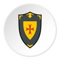 Ancient shield icon, flat style Royalty Free Stock Photo
