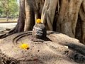 Ancient shivling at Krishna Koyna Pritisangam, karad, satara, India. Royalty Free Stock Photo