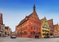 Ancient shopping street in the city of Dinkelsbuhl. Bavaria,