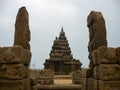 The ancient Shore temple in the historic archaeological site of Mamallapuram