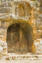 Ancient shrines to Pan at the Banias water gardens in Israel at the bottom of Mount Hermon in the North Golan Heights Israel