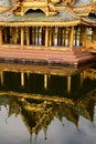 Reflection at Pavilion of the enlightened. Muang Boran, the Ancient City. Bangpoo. Samut Prakan province. Thailand