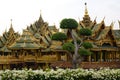 Flowers at Pavilion of the enlightened. Muang Boran, the Ancient City. Bangpoo. Samut Prakan province. Thailand