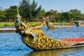 Ancient Siam park, Royal Water-Course Procession, decorated wood Royalty Free Stock Photo