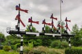 Old railway signal posts Royalty Free Stock Photo