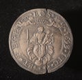 ancient silver coin of republic of genoa italy