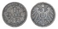 Ancient silver German coin. Royalty Free Stock Photo