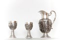 Ancient silver tableware Royalty Free Stock Photo